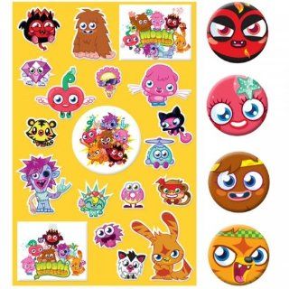 Moshi Monsters Stickers and Badges Set Stationery Toys & Games