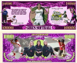 Girls Softball Novelty $Million Dollar Bill Collectible 