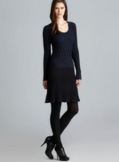 Max Studio Long Sleeve Ribbed Detail Sweater Dress Max Studio Casual Dresses