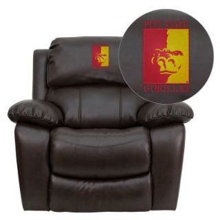 Flash Furniture Pittsburg State University Gorillas Embroidered Brown Leather Rocker Recliner  