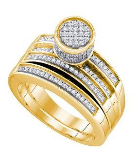 10KT Yellow Gold 0.38 CTW Diamond Micro Pave Bridal Ring Vishal Jewelry Jewelry