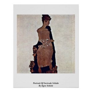 Portrait Of Gertrude Schiele By Egon Schiele Print