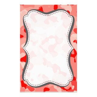 Coral Pink Camo; Camouflage Stationery Paper