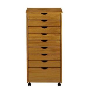 Home Decorators Collection Stanton Oak 8+1 Drawers Wide Storage Cart   DISCONTINUED 0200610560