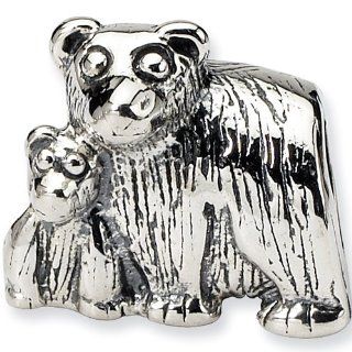 Reflections Beads Silver Bear with Cub Animal Bead Reflection Beads Jewelry