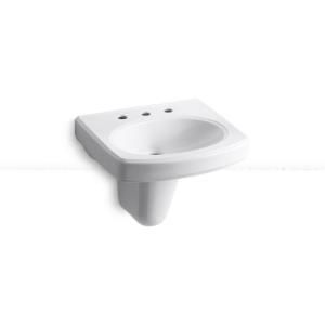 KOHLER Pinoir Wall Mount Bathroom Sink in White K 2035 8 0