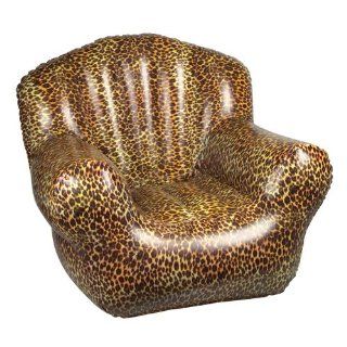 High Back Blow Up Leopard Inflatable Chair  Childrens Chairs  
