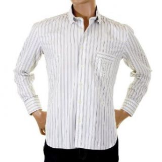 Paul Smith blue and white striped shirt. PS6451 LARGE at  Mens Clothing store Button Down Shirts