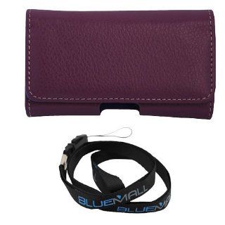 Evecase Purple Leather Carrying Pouch Cover Case for Apple iPhone 4 4s, iPhone 3G 3Gs; LG Optimus F3; HTC Windows Phone 8X, 8S; Samsung Galaxy Exhibit (2013); BlackBerry Q10, Z10; Nokia Lumia 620 with *Neck Strap Lanyard* Cell Phones & Accessories