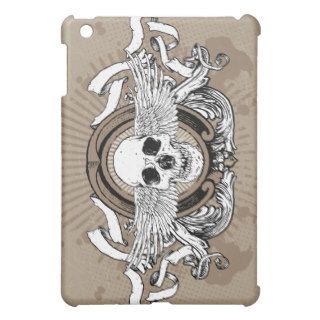 Winged Skull & Scrolls Grunge Vector iPad Case