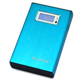 JUMMAX Blue full 10400mAh 1AH Portable Power Bank Pack Backup output 2A 1A USB port External Battery Charger with built in Flashlight for the new iPad 4 3 2 Mini , iPhone 5 4S Samsung Galaxy S4 i9300 i9500 S3 S2 Note 2 , HTC One M7 EVO 4G Motorola ATRIX Dr