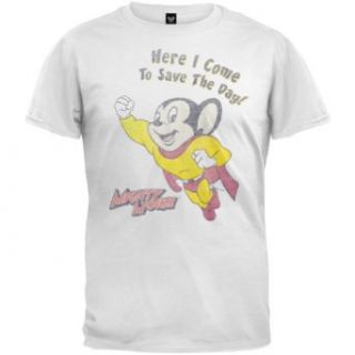 Mighty Mouse   Mens Save The Day Soft T shirt Fashion T Shirts Clothing