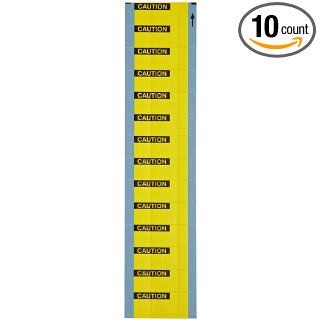 Brady WO 11 1.5" Width x 0.625" Height, B 500 Repositionable Vinyl Cloth, Black on Yellow Maintenance Label, Legend "Caution" (Pack of 10 Cards, 14 per Card) Industrial Warning Signs