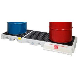 New Pig PAK626 Poly Linear Spill Deck, 4500 lbs Load Capacity, 78" Length x 26" Width x 5 3/4" Height, White/Black Science Lab Spill Containment Supplies