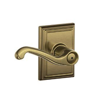 Schlage F40FLA609ADD Addison Collection Flair Privacy Lever, Antique Brass   Privacy Door Levers  