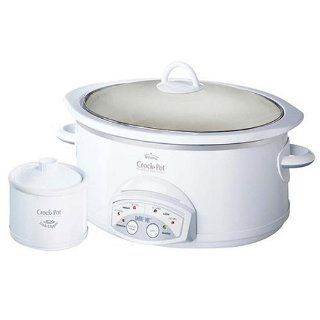 Crock Pot SCVP609 KLS Smart Pot 6 Quart Oval Shaped Slow Cooker with Little Dipper, White Kitchen & Dining