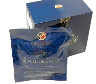 1 Box of Organo Gold Ganoderma Gourmet   Royal Brewed Coffee (10 sachets) with 5 x complimentary Bioexcel anti radiation stickers  Instant Coffee  Grocery & Gourmet Food