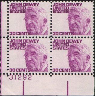 JOHN DEWEY ~ PHILOSOPHER ~ INSTRUMENTALIST #1291 Plate Block of 4 x 30 US Postage Stamps 