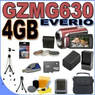 JVC Everio GZ MG630 60GB Hard Drive HDD w/40x Optical Zoom Digital Camcorder (Red) BigVALUEInc Accessory Saver 4GB BP823 Battery/Rapid Charger Filter Kit Bundle  Hard Disk Drive Camcorders  Camera & Photo