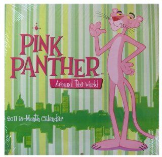 Around the World 16 Month 2011 Pink Panther Calendar   Pink Panther Wall Calendar Toys & Games