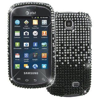 Black Silver Bling Gem Jeweled Crystal Case Cover for Samsung Galaxy Appeal SGH I827 Cell Phones & Accessories
