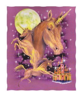 Super Soft Purple Unicorn Fleece Throw Blanket  