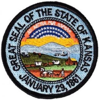 Kansas   3" Round State Seal Patch Clothing