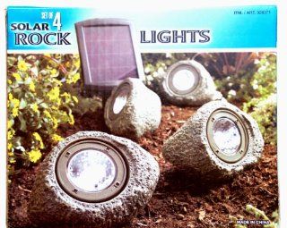 Set of 4 Solar Rock Landscaping Lights 
