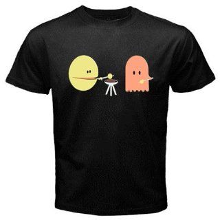Pac Man BBQ Party Game Pinky New Pacman New Black T shirt Funny Size "2XL 