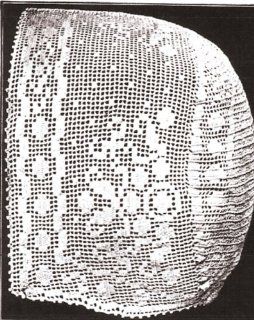 Vintage Crochet PATTERN to make   Cotton Thread Antique Baby Hat Bonnet in Filet Crochet Design. NOT a finished item. This is a pattern and/or instructions to make the item only. 