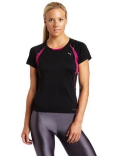 Puma Women's Running Short Sleeve Shirt (Black, X Large)  Athletic Shirts  Clothing