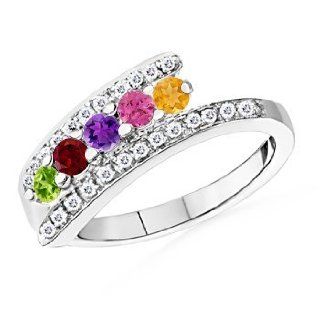 Crossover Mother Ring in 14k White Gold   Jewelry Products