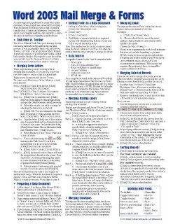 Microsoft Word 2003 Mail Merge & Forms Quick Reference Guide (Cheat Sheet of Instructions, Tips & Shortcuts   Laminated Card) Beezix Inc 9781934433331 Books