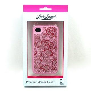 Lucky Brand IPhone 4 Case Premium Silicone Lace Print Soft Case For Apple Iphone 4 (Pink) #HORUD641 Cell Phones & Accessories