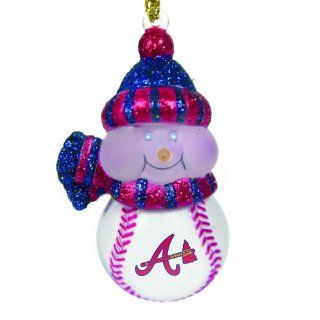 Atlanta Braves All Star Light Up Snowman Ornament   Sports Fan Hanging Ornaments