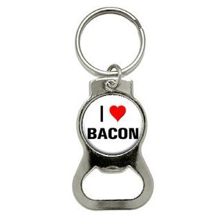 Graphics and More I Love Heart Bacon Bottle Cap Opener Keychain (KB0418)  Automotive Key Chains 