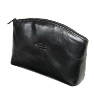 Maxwell Scott Luxury Black Leather Cosmetic Bag (Chia)   One Size Clothing