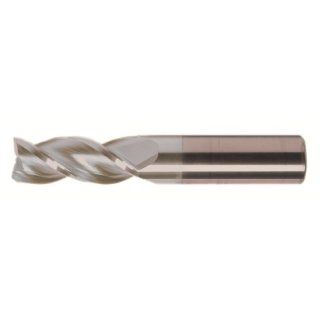 Bassett HPAM 3 Series Solid Carbide High Performance End Mill, Uncoated (Bright) Finish, 3 Flute, 35 Degrees Helix, Square End, 0.625" Cutting Length, 1/2" Cutting Diameter, 2 1/2" Length (Pack of 1) Square Nose End Mills Industrial & 