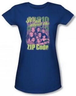 90210 Zip Code Jrs Royal Sheer Cap Sleeve T Shirt CBS646 JS Clothing