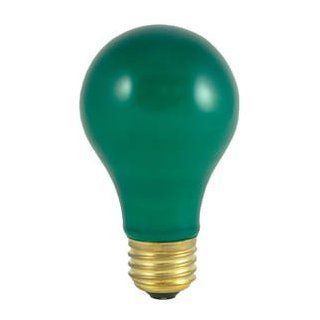 (12 Pack) 25 Watt A19 Ceramic Green Incandescent Medium Base Party Light Bulb    