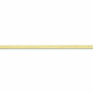Genuine 14K Yellow Gold 3.0mm Silky Herringbone Chain 8 Inches . Mireval Jewelry