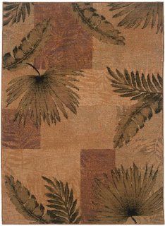 OW Sphinx Infinity Beige / Green Palm Trees Rug 6'7"x 9'6" (1370A)   Area Rugs