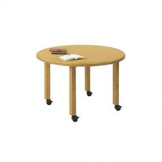 Contemporary Series 42" Round Gathering Table with Radius Profile (4 Post Base with Casters) Finish Black   Conference Tables