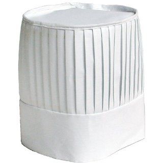 San Jamar CH EURO Poly Cotton Pleated Chef Hat, 9" Height, White