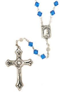 Capri Blue Swarovski Crystal Rosary Jewelry