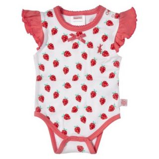 Peter Rabbit Newborn Girls Strawberry Print Bodysuit   Pink 6 M