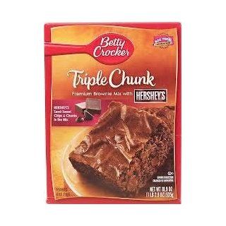 Betty Crocker Triple Chunk Premium Brownie Mix with Hershey's Chocolate Morsels 18.9 oz (2 Pack)  Grocery & Gourmet Food