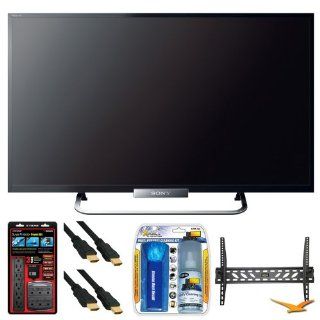 Sony KDL 32W650A 32" LED W650A Series Internet HDTV Wall Mount Bundle   Includes TV, Flat Adjustable Wall Bracket, Home/Office Surge Protector Power Kit, 2 6 ft High Speed 3D Ready 120hz 1080p HDMI Cables, and LCD Screen Cleaning Kit Electronics