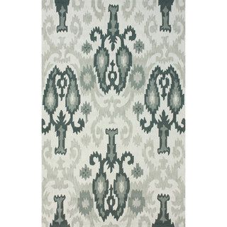 Nuloom Handmade Modern Ikat Grey Cotton Rug (76 X 96)