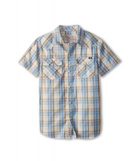 Lucky Brand Kids Sea Goers Plaid S/S Woven Shirt Boys Short Sleeve Button Up (Taupe)